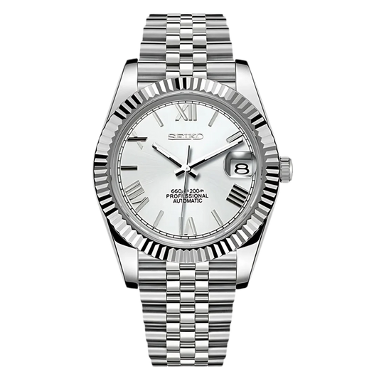 Datejust Mod Silver - Roman White