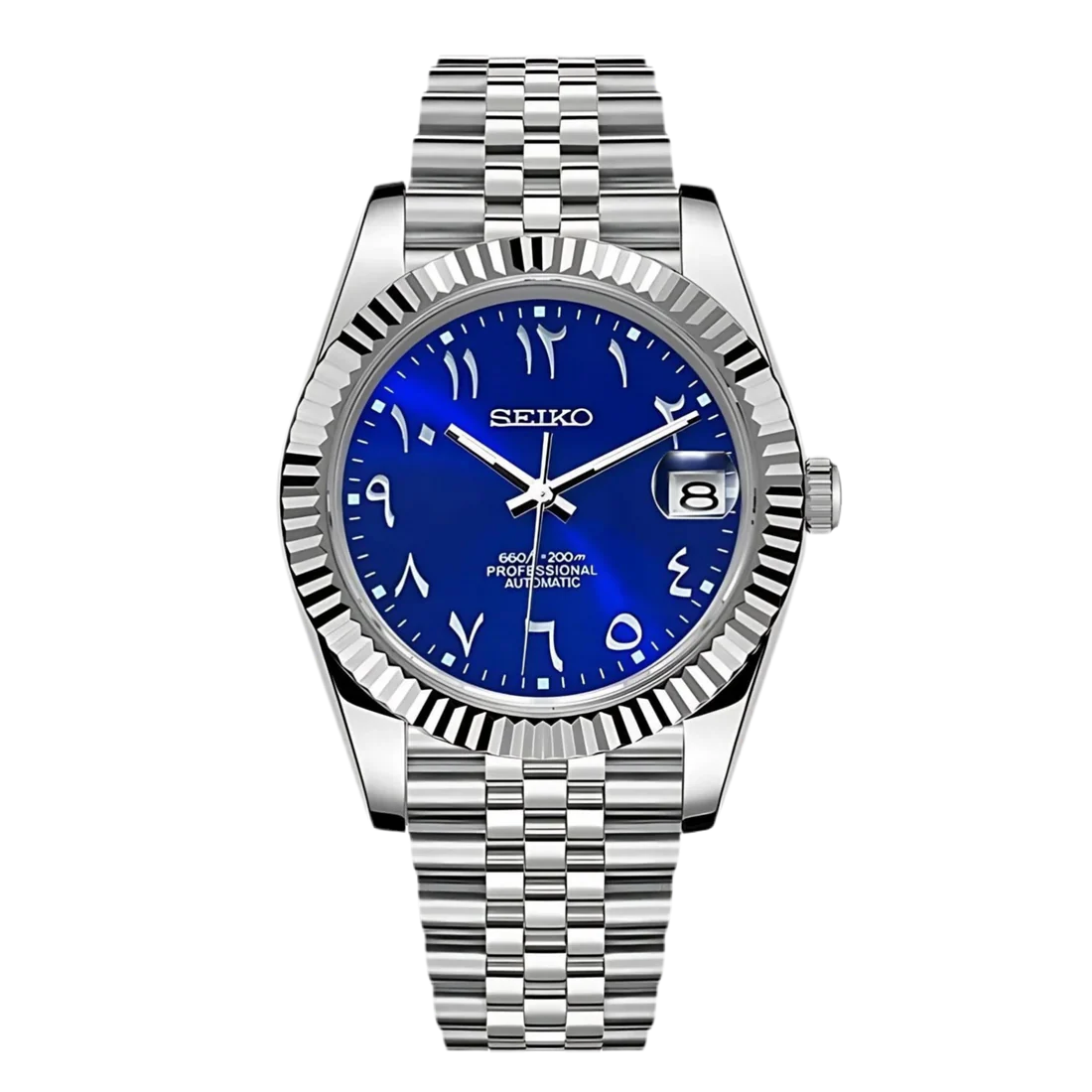 Datejust Mod Silver - Oyster Blue Arabic