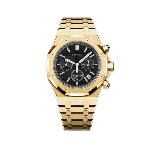 Seiko Mod - Seiko Oak Chrono Gold - Black Watch