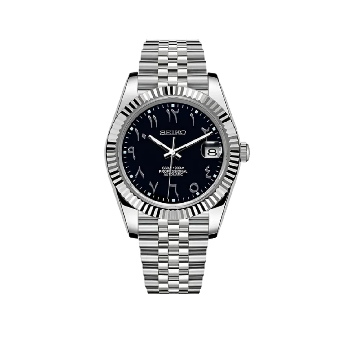 Datejust Mod Silver - Black Arabic