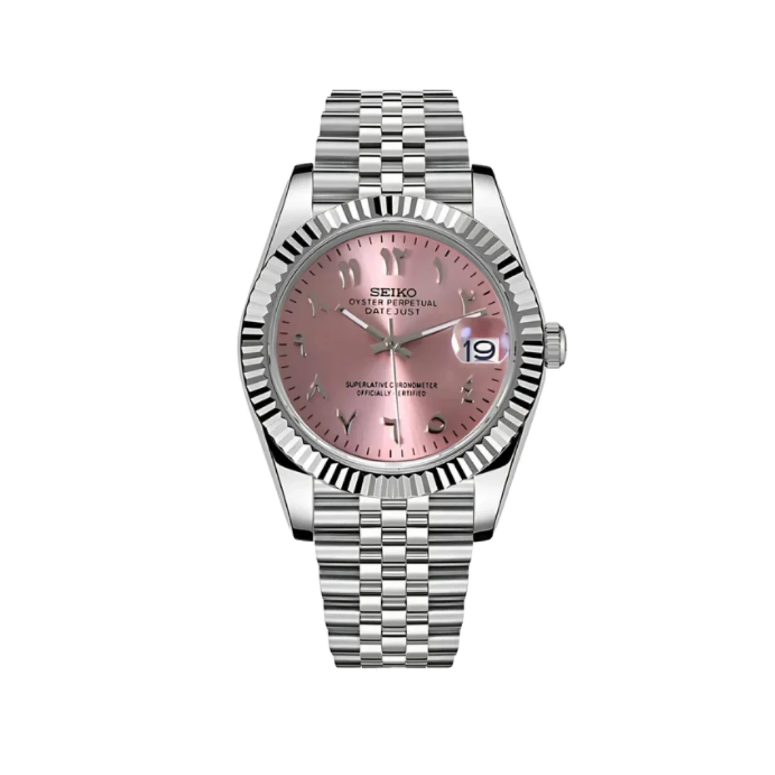 Datejust Mod Silver - Pink Arabic