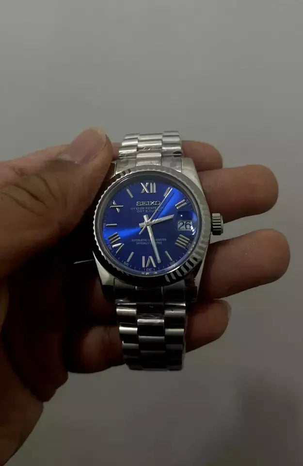 Datejust Mod Silver - Roman Navy